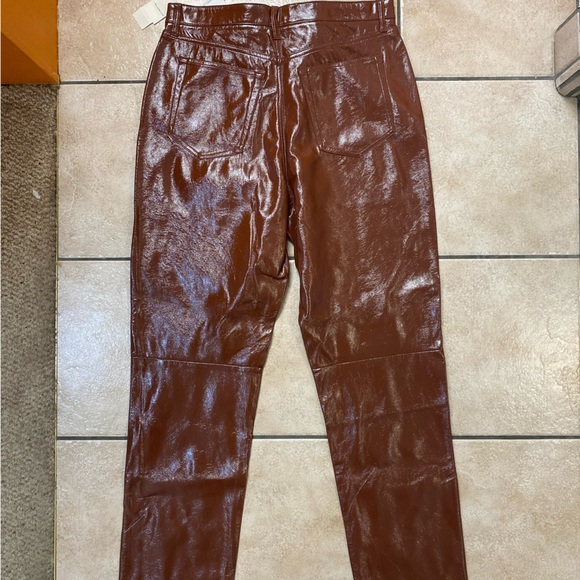 Brown metallic leather jeans. Ambercrombie - Picture 5 of 5